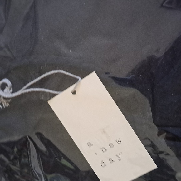 A New Day Women's Long Sleeve Round Neck Mixed Cotton Poplin Blouse Black Size S - Picture 5 of 5